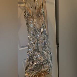 Jovani Sequined Illusion Sheath Dress NWT